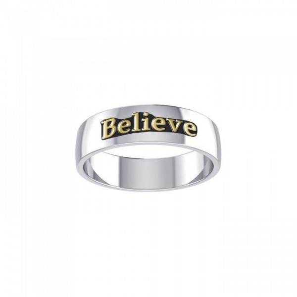 Believe Silver and Gold Ring