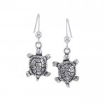 Diamondback Turtle Silver Earrings