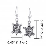 Diamondback Turtle Silver Earrings