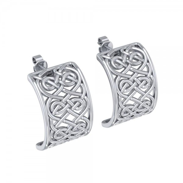 A symbolic continuation of life ~ Sterling Silver Celtic Knotwork Post Earrings