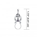 Claddagh Triquetra Silver Charm Holder Pendant with Gemstone