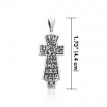 Cross with Words Silver Pendant