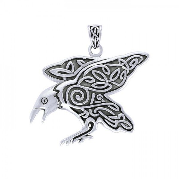 Brigid Ashwood Mythical Raven ~ Sterling Silver Jewelry Pendant