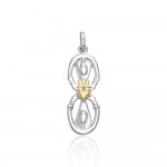 Share the love, loyalty, and friendship ~ Sterling Silver Two-toned Goddess Danu in Claddagh Pendant with 14k Gold accent