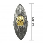 Black nickle Plate over Winged & Skull  Alloy Ring by Amy Zerner