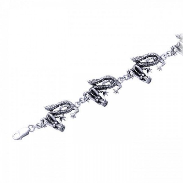 Eastern Dragon Silver Bracelet