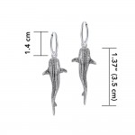 Small Whale Shark Silver Hoop Earrings