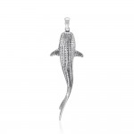 Large Whale Shark Silver Pendant
