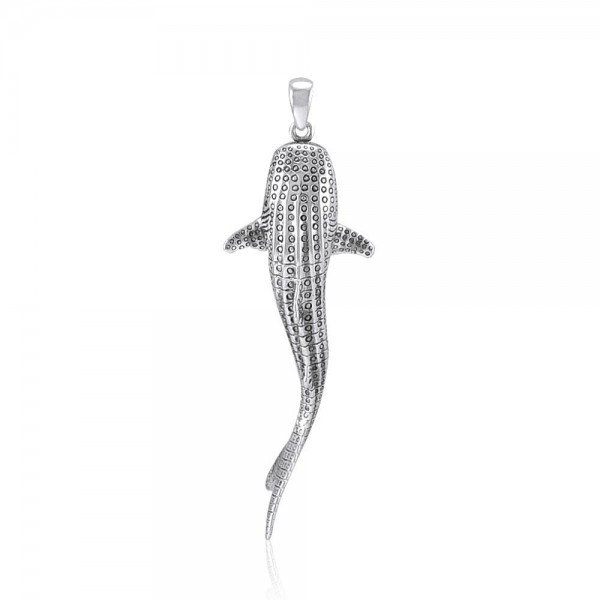 Grand pendentif en argent whale shark