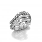 Fierce and Ferocious Sterling Silver Three Headed Cobra Ring