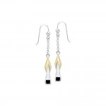 Black Magic Silver & Gold Pendant Earrings