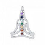 Silver Chakra Silhouette Pendant with Performance Amulet