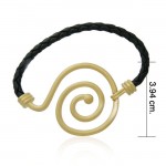 Sandblast Spiral Vermeil with Leather Bracelet By Amy Zerner