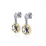 Yin Yang Chakra Silver and Gold Post Earring